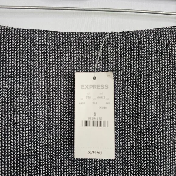 NWT EXPRESS DESIGN STUDIO Wool Skirt DARK GRAY size 8 Preppy Chic Pleated Retro - Picture 3 of 9